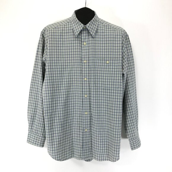 Eddie Bauer Long Sleeve Button Up Shirt Men's Medium Plaid 100% Cotton Workwear - Picture 1 of 11